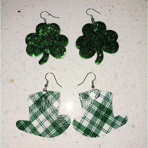 St. Patrick's Day Faux Leather Earrings